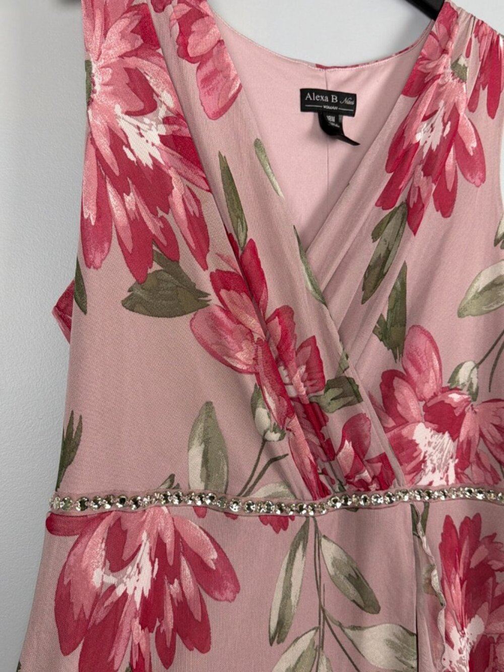 Alexa B Nites Midi Dress Womens 18W Pink Sheer Floral Fairy Cottagecore Y2K Boho - Picture 3 of 10
